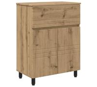 Qnhdfrt Mobiletto Sottolavabo Bagno Rovere Artigianale 60x35x80 cm | Mobile con anta reversibile e cassetto per organizzare al meglio gli accessori nel tuo bagno di servizio.