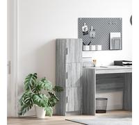 Qnhdfrt Moderna credenza grigia con 3 ante, grande spazio di archiviazione, scaffali regolabili in MDF legno opaco, superficie rettangolare per soggiorno, sala da pranzo, design compatto e facile da