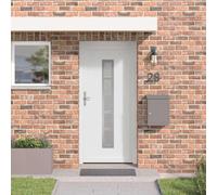 Qnhdfrt Moderna porta di casa bianca con telaio 98 x 200 cm in PVC resistente ai raggi UV e vetro per ingresso e interno robusta protezione dalle intemperie porta per casa soggiorno ufficio