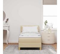 Qnhdfrt Moderno letto a molle con materasso, 80 x 200 cm, color crema, design geometrico, fodera rimovibile, poggiatesta regolabile, schiuma ad alta densità per il comfort del sonno in camera da letto