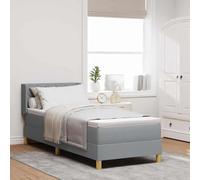 Qnhdfrt Moderno letto a molle con materasso 80 x 200 cm grigio chiaro tessuto geometrico design manuale testiera regolabile schiuma ad alta densità per il comfort del sonno