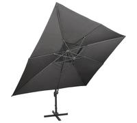 Qnhdfrt Ombrellone a Sbalzo 300x300 cm con Doppia Copertura Antracite