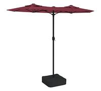 Qnhdfrt Ombrellone da Giardino a Doppia Testa Rosso Bordeaux 316x145 cm