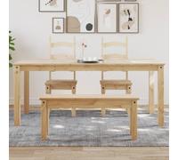 Qnhdfrt Panama - Tavolo da pranzo in legno di pino massiccio, 180 x 90 x 75 cm, finitura in cera miele, robusto tavolo da cucina o sala da pranzo per uno stile minimalista