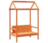 Qnhdfrt Panca con Tetto in Legno Massello di Pino Marrone 117,5x70 cm