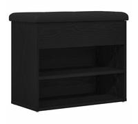 Qnhdfrt Panca Contenitore da Ingresso Rovere Nero 62x32x50 cm | Mobiletto multiuso con 3 ripiani per organizzare libri e oggetti in soggiorno, corridoio o camera da letto.