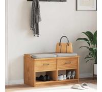 Qnhdfrt Panca da corridoio Sandnes, 87 x 40 x 50 cm, in legno massello di pino effetto acacia, con spazio di archiviazione, robusta, per corridoio, ingresso e soggiorno