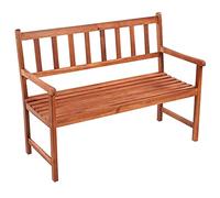 Qnhdfrt Panca da Giardino in Legno di Acacia con Cuscino Azzurro 120 cm | Panchina da esterno con cuscino imbottito e braccioli, ideale per arredare il balcone, il patio o il cortile.