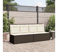 Qnhdfrt Panca per lettino marrone, 108 cm, in rattan sintetico, regolabile, per giardino, balcone, terrazza, robusto telaio in acciaio, protezione UV, design moderno per piccoli balconi
