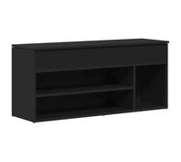 Qnhdfrt Panca Porta Scarpe Nera 102x30,5x45 cm in Truciolato