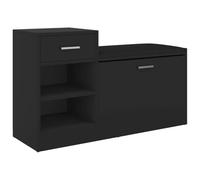 Qnhdfrt Panca Porta Scarpe Nera 94,5x31x57 cm in Legno Multistrato