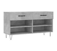 Qnhdfrt Panca Portascarpe Grigio Cemento 102x35x55 cm in Legno