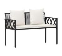 Qnhdfrt Panchina da Esterno 2 Posti in Polyrattan con Cuscini 116cm | Seduta da giardino a due posti con morbidi cuscini sfoderabili e piedini regolabili per una stabilità ottimale.