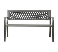 Qnhdfrt Panchina da Giardino 125 cm in Acciaio e Plastica Grigia