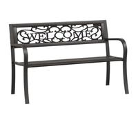 Qnhdfrt Panchina da Giardino 125cm in Acciaio e Plastica Nera