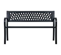 Qnhdfrt Panchina da Giardino 125cm in Acciaio e Plastica per Esterno Nero