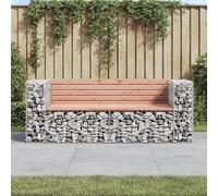 Qnhdfrt Panchina da giardino in legno massiccio Douglasie, per esterni, 184 x 71 x 65,5 cm, robusta base in acciaio con imbottitura in pietra, per balcone, terrazza, giardino