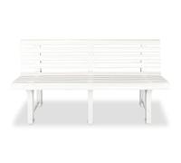 Qnhdfrt Panchina da Giardino in Plastica Bianca, 145,5 cm