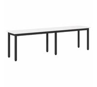 Qnhdfrt Panchina in Pino Massello e Metallo Bianco 160 x 35 x 45 cm | Seduta versatile per ingresso, soggiorno o cucina con struttura stabile in metallo e portata fino a 120 kg.