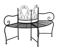 Qnhdfrt Panchina per Albero Semicircolare 150cm in Acciaio Nero | Elegante seduta semicircolare in metallo per decorare il tronco degli alberi in giardino, patio o cortile.