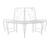 Qnhdfrt Panchina Semicircolare per Alberi in Acciaio, 160 cm, 4 Posti | Seduta decorativa per cortile e giardino con schienale a cuore, ideale per circondare fusti di alberi.