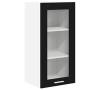 Qnhdfrt Pensile da Cucina con Vetrina Rovere Nero 40x31x80 cm