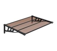 Qnhdfrt Pensilina per Porta d'Ingresso in Policarbonato Nero 122x90 cm