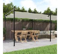 Qnhdfrt Pergola con tetto apribile, color crema, 589 x 292 x 230 cm, protezione dai raggi UV, in poliestere, con telaio in acciaio, per tende da festa e tettoia per barbecue