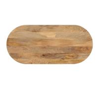 Qnhdfrt Piano d'appoggio 100 x 50 x 3,8 cm, ovale in legno di mango con venature rustiche del legno, come piano di lavoro, cucina o bistrot per esterni, per soggiorno, balcone e ufficio