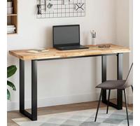 Qnhdfrt Piano d'appoggio 140 x 50 x 4 cm, in legno di acacia massiccio, non trattato, design moderno, robusto e durevole, per cucina, soggiorno, ufficio, balcone, terrazza