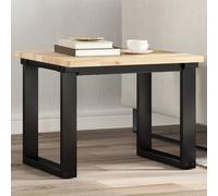 Qnhdfrt Piano d'appoggio 50 x 50 cm in legno di acacia non trattato, quadrato, robusto e moderno, per cucina, ufficio, sala da pranzo, bistrò, tavolo da giardino