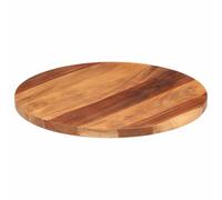 Qnhdfrt Piano in legno massiccio di acacia, rotondo, 50 cm, 25-27 mm, con finitura marrone miele, piano in legno rustico per cucina, soggiorno ed esterni