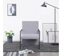 Qnhdfrt Poltrona con braccioli grigio chiaro, design moderno, struttura in legno massiccio, gambe in acciaio verniciato a polvere, forma di cubo per soggiorno, camera da letto, balcone