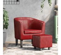 Qnhdfrt Poltrona da club con poggiapiedi, in ecopelle, 70 x 56 x 68 cm, comoda poltrona da lettura, struttura in legno massiccio per soggiorno, camera da letto, ufficio, balcone