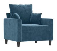 Qnhdfrt Poltrona da Soggiorno in Velluto Blu, Poltroncina Relax 60 cm | Una seduta confortevole e moderna in morbido tessuto per completare l'arredo di salotto, camera da letto o studio.