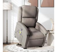 Qnhdfrt Poltrona massaggiante con supporto elettrico per alzarsi in tessuto tortora poltrona relax manuale funzione di riposo massaggio vibrante per soggiorno