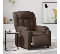 Qnhdfrt Poltrona massaggiante elettrica marrone ecopelle con massaggio vibrante e funzione di riposo automatico, comoda poltrona relax per soggiorno o camera da letto, design robusto