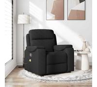 Qnhdfrt Poltrona massaggiante in tessuto nero con funzione sdraiata manuale e massaggio vibrante a 6 punti per il massimo comfort come poltrona relax in soggiorno o camera da letto