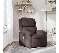 Qnhdfrt Poltrona massaggiante marrone scuro in tessuto con funzione di riposo manuale fino a 135° e 6 punti massaggio vibrante per un comodo relax in soggiorno, camera da letto come poltrona relax