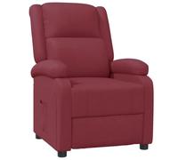 Qnhdfrt Poltrona Reclinabile Manuale in Similpelle Rosso Vino
