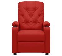 Qnhdfrt Poltrona Reclinabile Manuale in Similpelle Rosso Vino