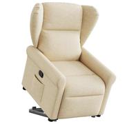 Qnhdfrt Poltrona relax color crema con ausilio elettrico e funzione sdraiata, 72,5 x 100,5 cm, comoda poltrona per TV in tessuto, robusta e durevole, per soggiorno, camera da letto, balcone