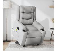 Qnhdfrt Poltrona relax con funzione massaggiante elettrica alzata in tessuto grigio chiaro funzione di riposo manuale per soggiorno camera da letto