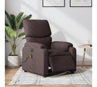 Qnhdfrt Poltrona relax con funzione massaggiante, elettrica, marrone scuro, in tessuto, per soggiorno, camera da letto