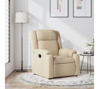 Qnhdfrt Poltrona relax con funzione reclinabile in tessuto crema, inclinazione 135°, telaio in legno-metallo, 77 x 95 x 99 cm, comoda per soggiorno, balcone, camera da letto