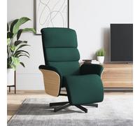 Qnhdfrt Poltrona relax con funzione sdraiata manuale e rotazione a 360 gradi, colore verde scuro, rivestimento in tessuto per soggiorno, camera da letto, balcone