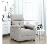 Qnhdfrt Poltrona relax con funzione sdraiata manuale, in tessuto tortora, per soggiorno, camera da letto, comoda e stabile, dimensioni 73 x 90 x 100 cm
