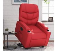 Qnhdfrt Poltrona relax con supporto elettrico per alzarsi in pelle sintetica rossa funzione di riposo manuale comoda per soggiorno, camera da letto e balcone