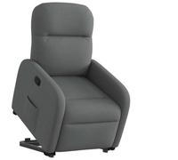 Qnhdfrt Poltrona relax con supporto elettrico per alzarsi in tessuto grigio scuro, funzione di riposo manuale fino a 135°, comoda per soggiorno, camera da letto