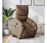 Qnhdfrt Poltrona relax con supporto per alzarsi, colore marrone, per massaggio elettrico, funzione di riposo manuale, massaggio vibrante per soggiorno, camera da letto